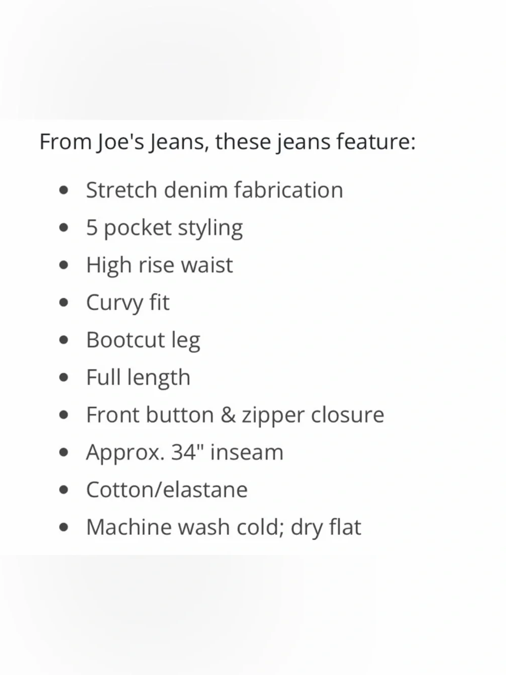 Joe’s Hi Honey High Rise Bootcut Curvy Fit - Picture 16 of 16